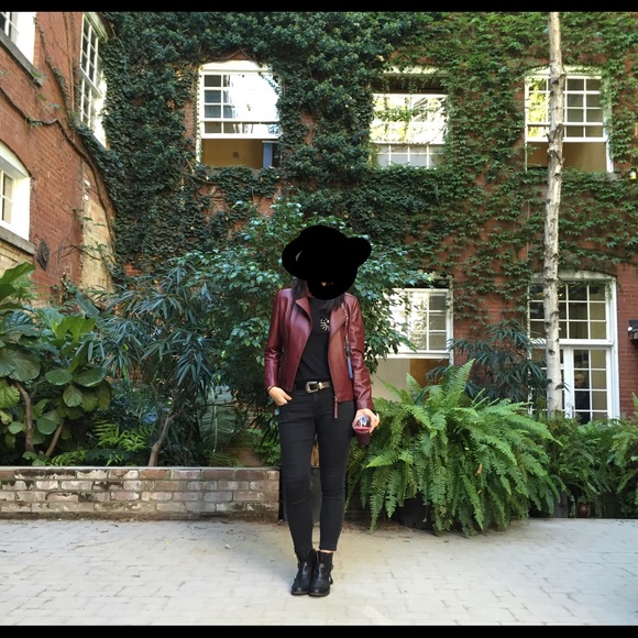 Burgundy Genuine Leather Jacket - Picture 4 of 4